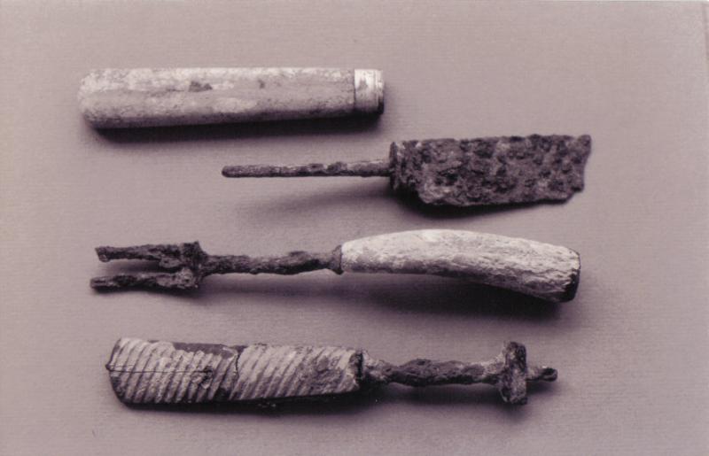 Utensils excavated from the Naval Cottages.